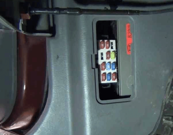Photo of the interior fuse box in the passenger compartment Kia Spectra (Sephia)