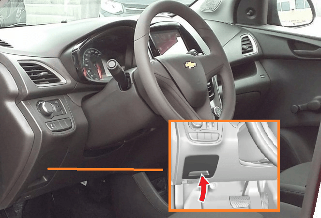Interior fuse box location Chevrolet Spark m400