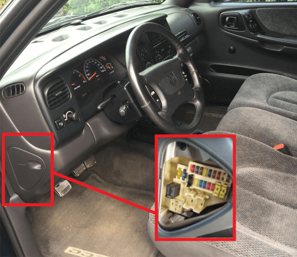 Dodge Dakota (1997-2000): interior fuses and relays location