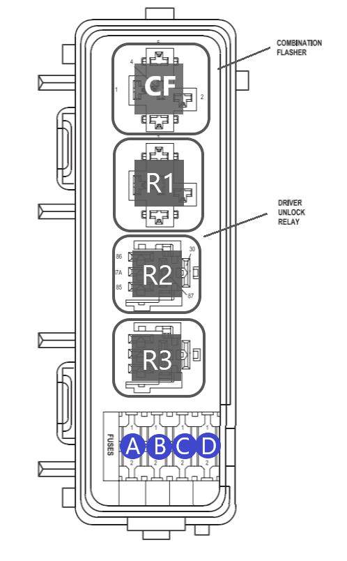 Dodge Dakota (1997-2000): additional fuse / relay box diagram
